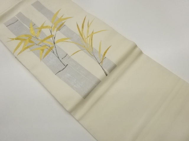 JAPANESE KIMONO / SHISE KINZAI GILT / SILVER COLORED BAMBOO / BAMBOO G